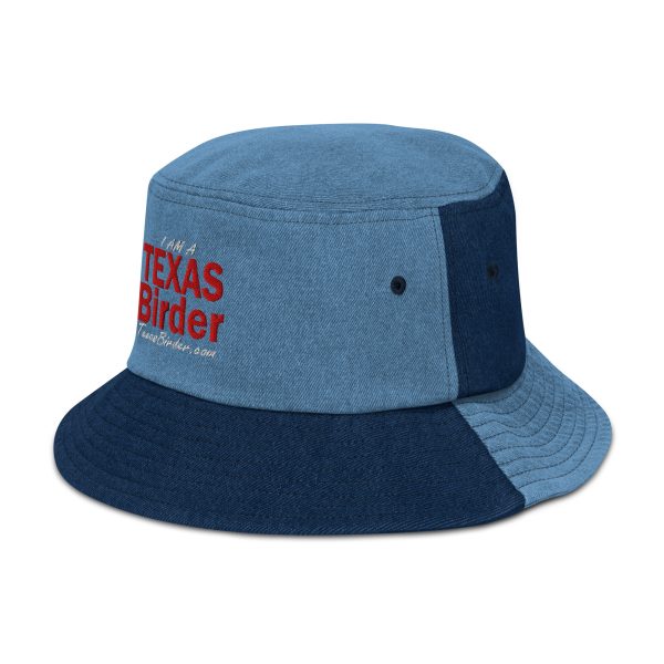 I Am a Texas Birder Denim Bucket Hat - Image 8