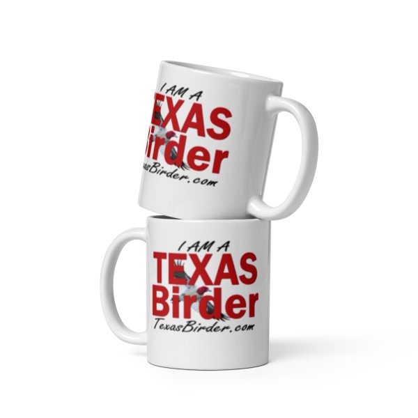 I Am Texas Birder White glossy mug - Image 2