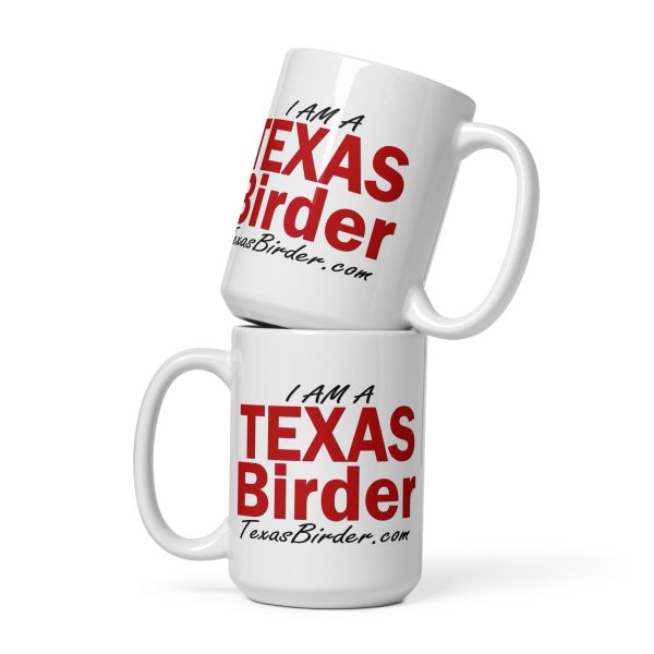 I Am a Texas Birder White Glossy Mug - Image 3