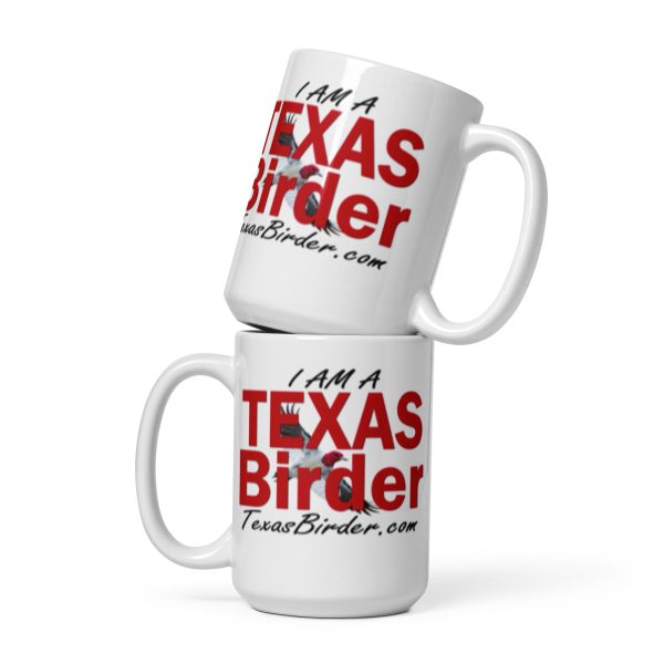 I Am Texas Birder White glossy mug - Image 3