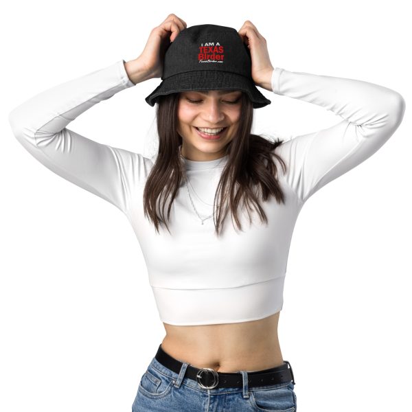 I Am a Texas Birder Denim Bucket Hat - Image 2