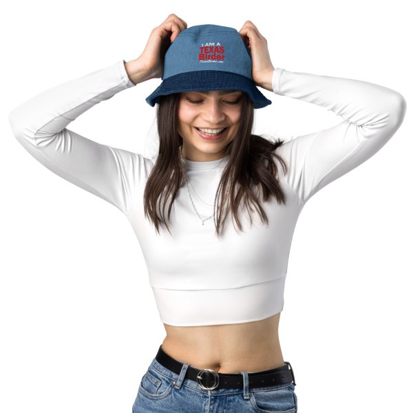 I Am a Texas Birder Denim Bucket Hat